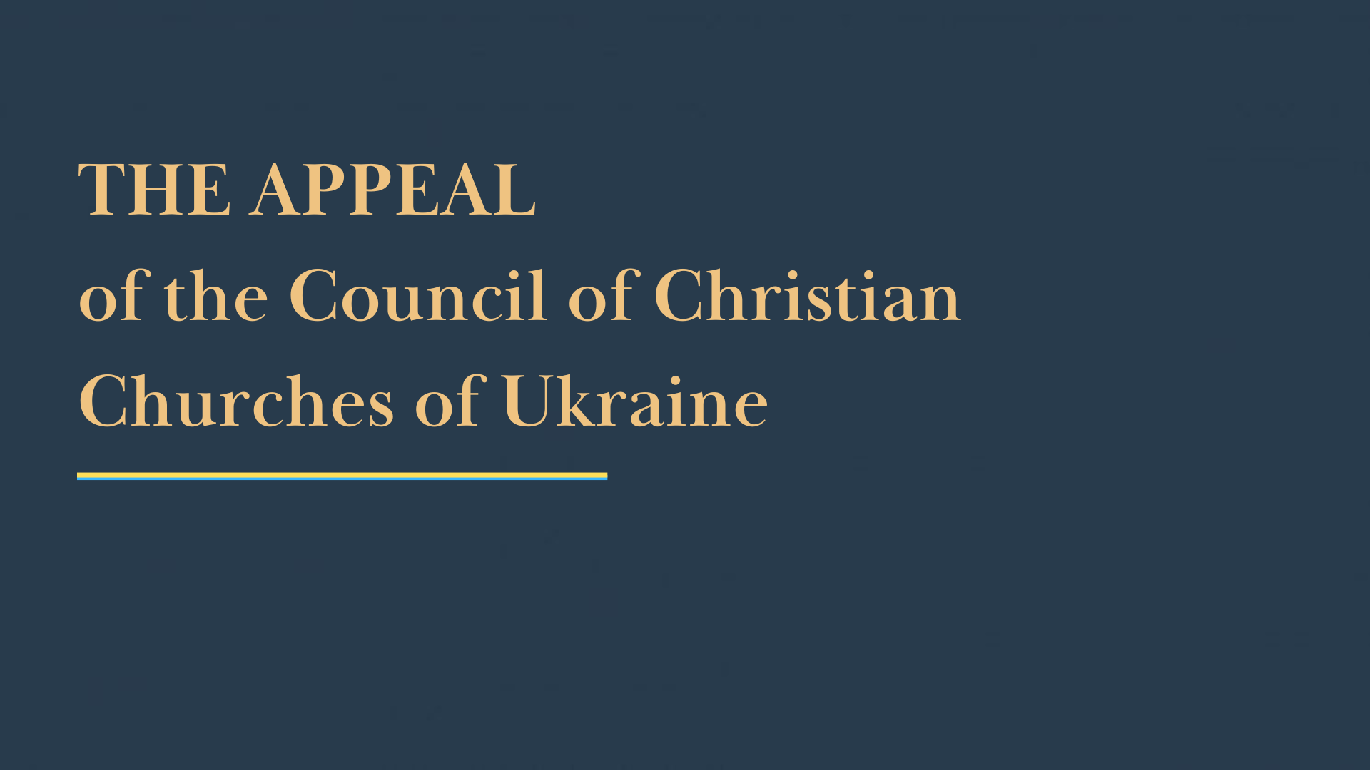 The appeal of the Council of Christian Churches of Ukraine